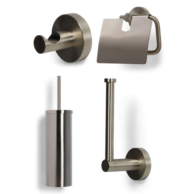 Toalettset Vida Borstad Nickel Blue Label