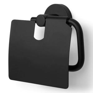 Toilet Roll Holder Vida Matt Black Blue Label