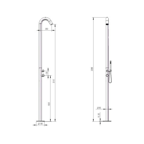 Udendørs Bruser Med Håndbruser Sort Blue Label