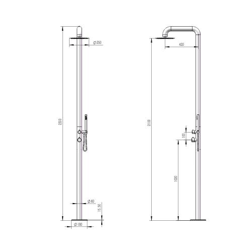 Udendørs Bruser Med Håndbruser Og Hovedbruser Black Blue Label