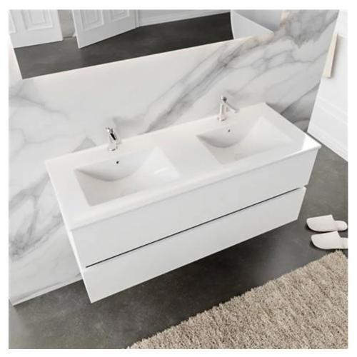 Kommode 2L Med Rack Denia Dobbelt 1200x500x450mm Mat Hvid Blue Label