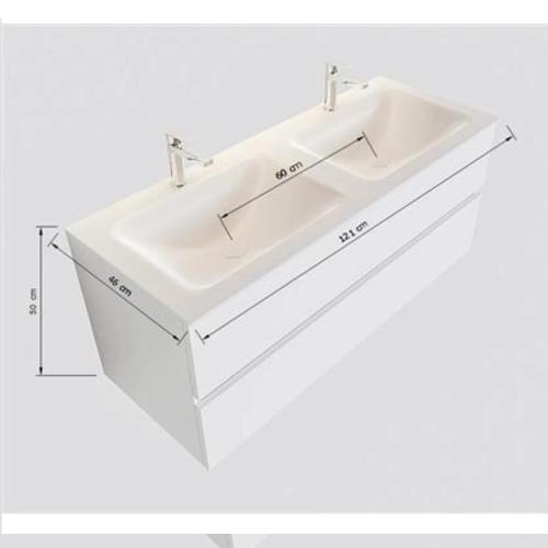 Kommode 2L Med Stativ Denia Dobbelt 1200x500x450mm Mørkebrun Blue Label