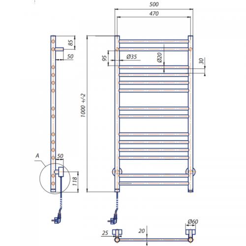 Elektrisk Handdukstork Kriss Apollo