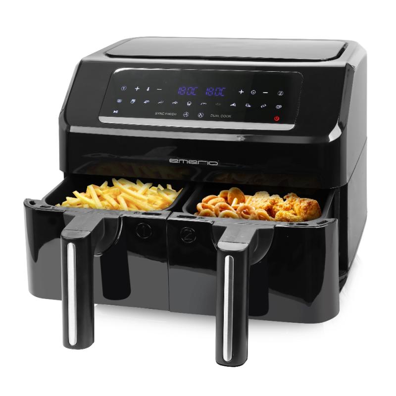 Smart Fryer Dubbla Korgar 2400W 7,2L Svart Emerio