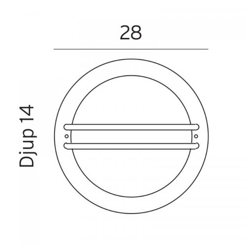 BREMEN VÄGG 60W E27 GALV/OPAL