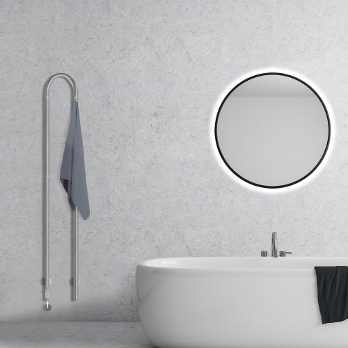 Duo Plus Håndklædetørrer 1480x190mm, Børstet Stål, Kriss