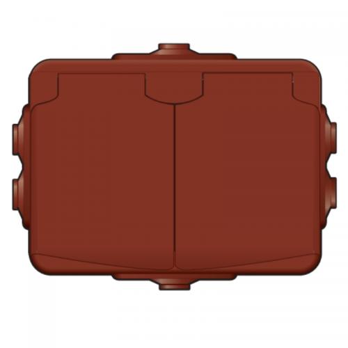 Uttag 2-vägs Kapslat Faluröd