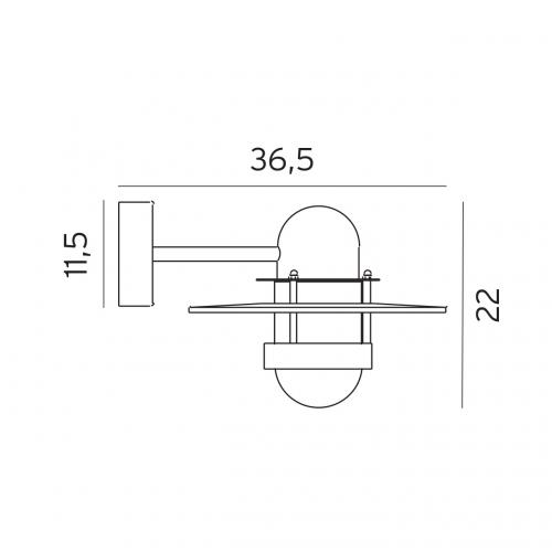 BERGEN VÄGG 75W E27 GALV