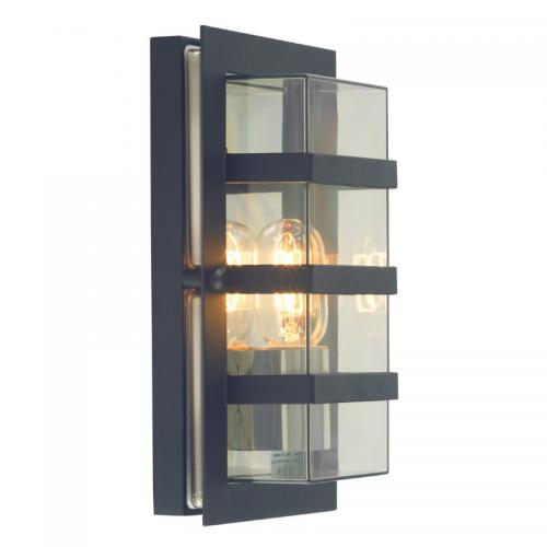 Väggarmatur Boden Svart/Klar E27 Norlys 862B