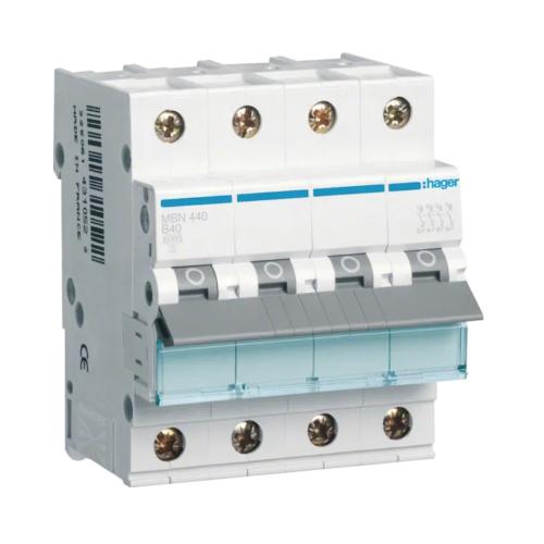 Miniature Afbryder 4Poler B-Kurve 40A 6kA 230-400V Hager