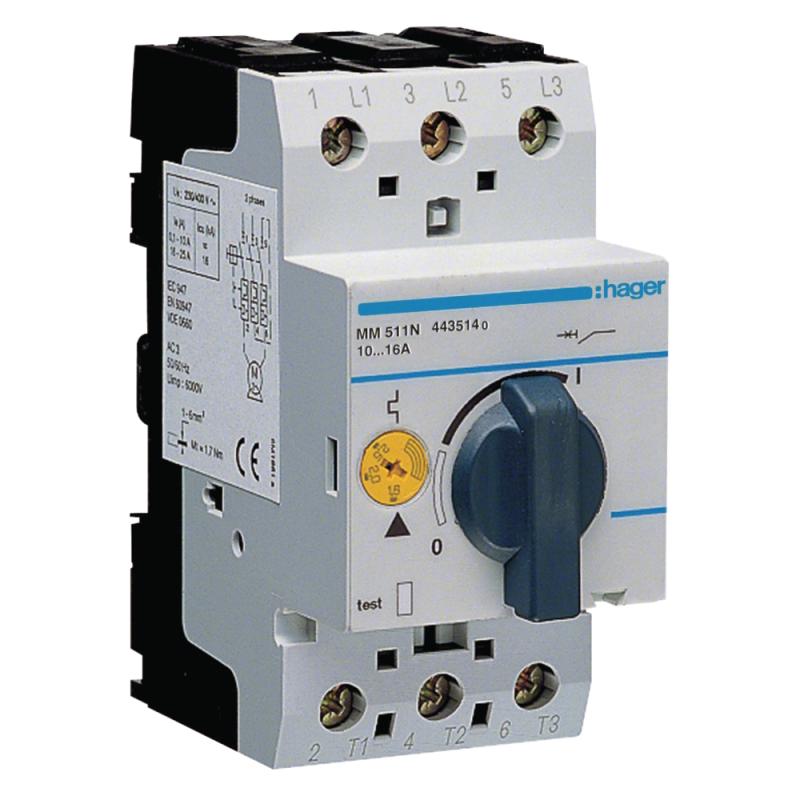 Motorskyddsbrytare 3Poler 10-16A 690V IP20 Hager