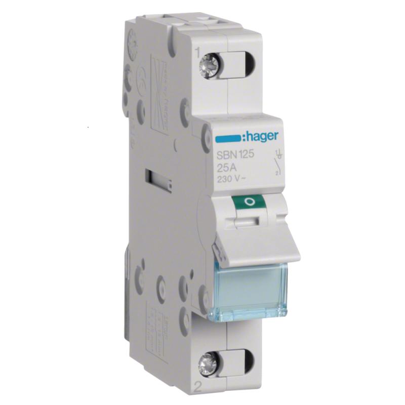 Strömställare 1Pol 25A 230VAC IP20 Hager