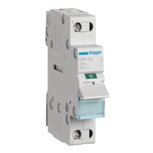 Modulært Skifte1 Polet 25A 230V IP20 Hager