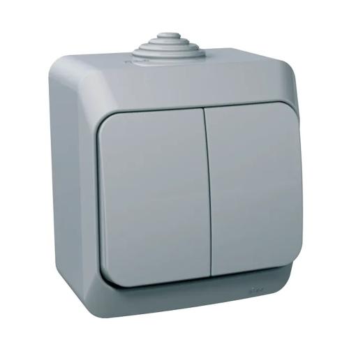 Cedar Plus 1Pol 2-Kretsbrytare 16A 250V IP44 Grå Schneider Electric