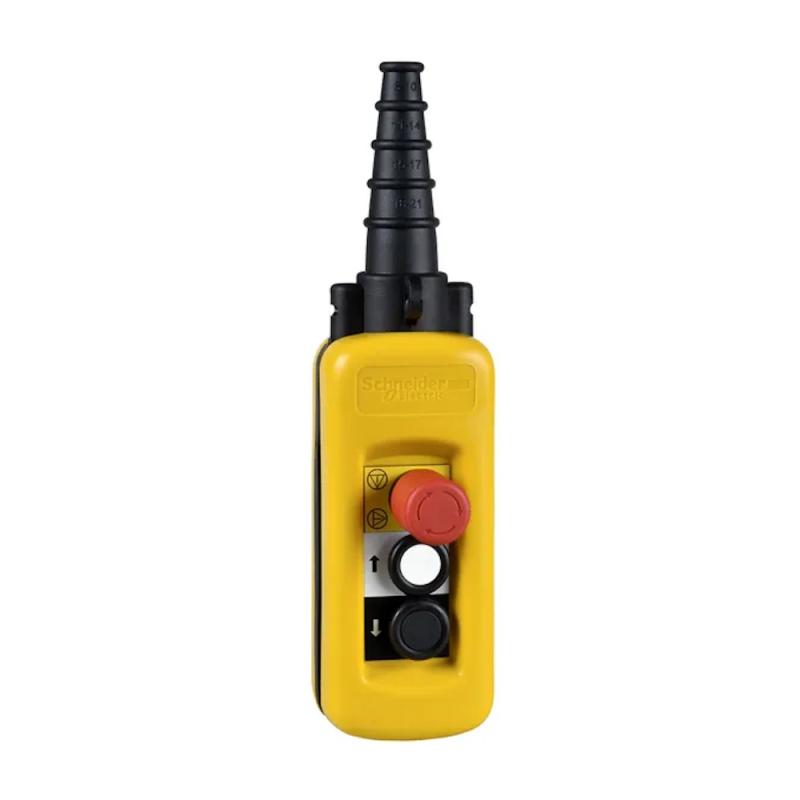 Pendelkontrollstation Harmony XAC 2 Tryckknappar 1,2A IP65 Gul Schneider Electric