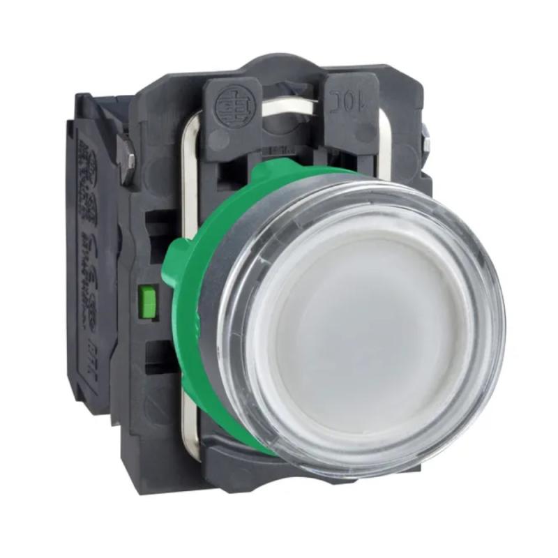 Upplyst Tryckknapp Harmony XB5 22mm Vit Spola 24VAC/DC IP66 10st Schneider Electric