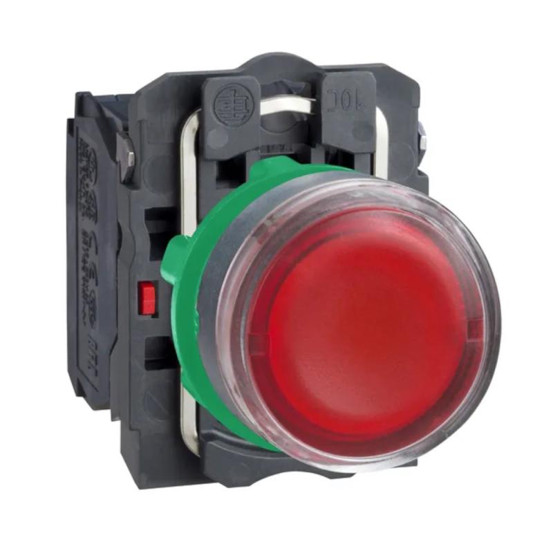 Upplyst Tryckknapp Harmony XB5 22mm Röd Spola 24VAC/DC IP66 5st Schneider Electric