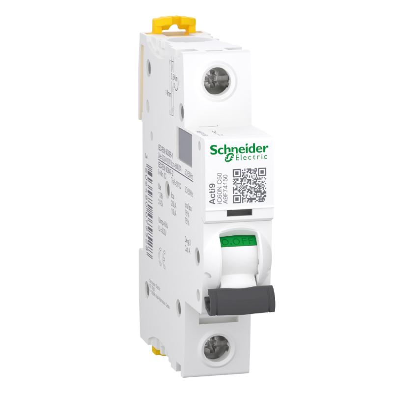 Miniatyrbrytare Acti9 iC60N 1Pol C-Kurva 50A 230V IP20 Schneider Electric