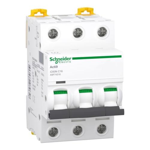 Miniatureafbryder Acti9 iC60N 3Poler C-Kurve 16A 400V IP20 Schneider Electric