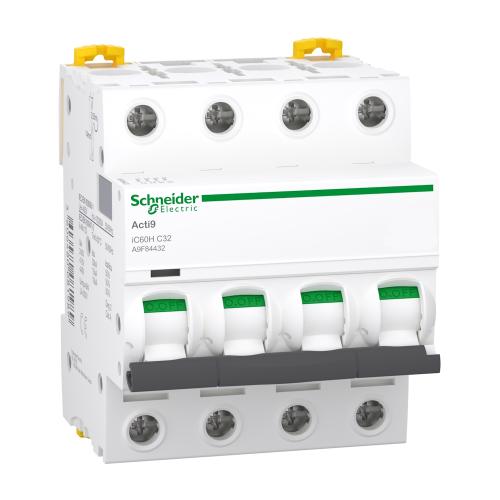 Miniatureafbryder Acti9 iC60H 4Polet C-Kurve 32A 400V IP20 Schneider Electric