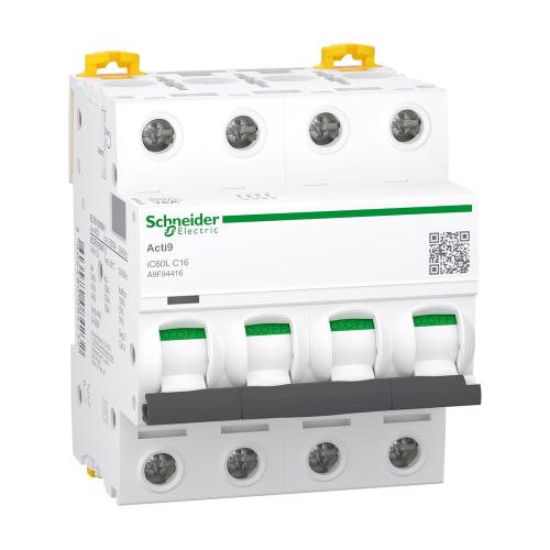 Miniature Circuit Breaker Acti9 iC60H 4Poler C-Kurve 16A 400V IP20 Schneider Electric