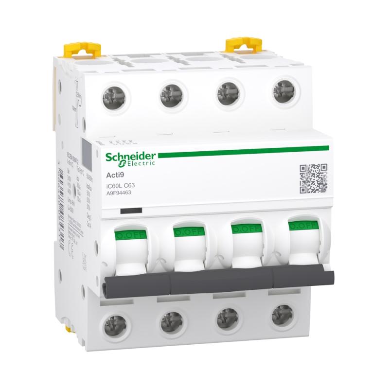 Miniatyrbrytare Acti9 iC60L 4Poler C-Kurva 63A 400V IP20 Schneider Electric