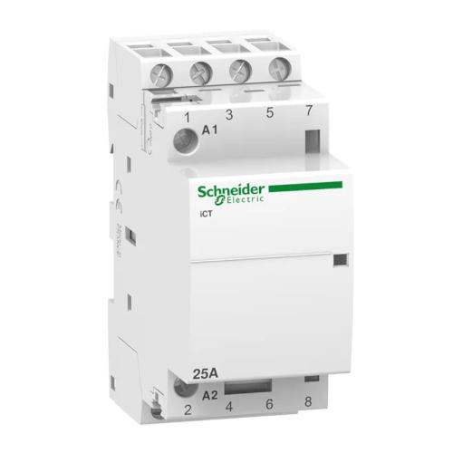 Kontaktor iCT Acti9 4Polet 25A 2850W 220-240V IP20 Hvid Schneider Electric