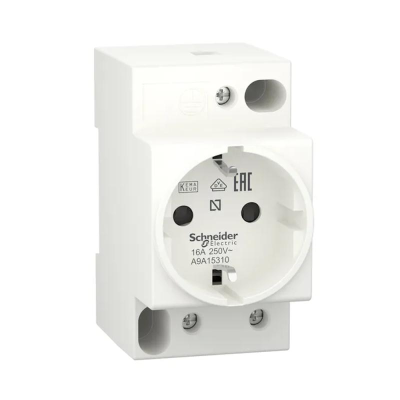 DIN Uttag Acti9 iPC 2Poler+J 16A 250VAC IP20 Schneider Electric