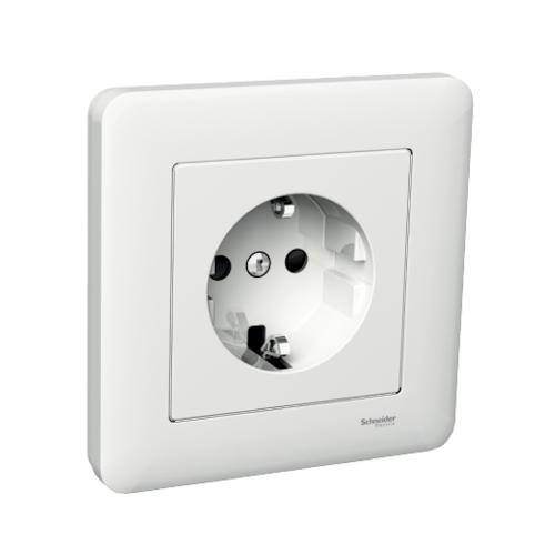 Vægstikdåse Exxact Primo Jordet 1-Vejs 16A 250V Hvid Schneider Electric