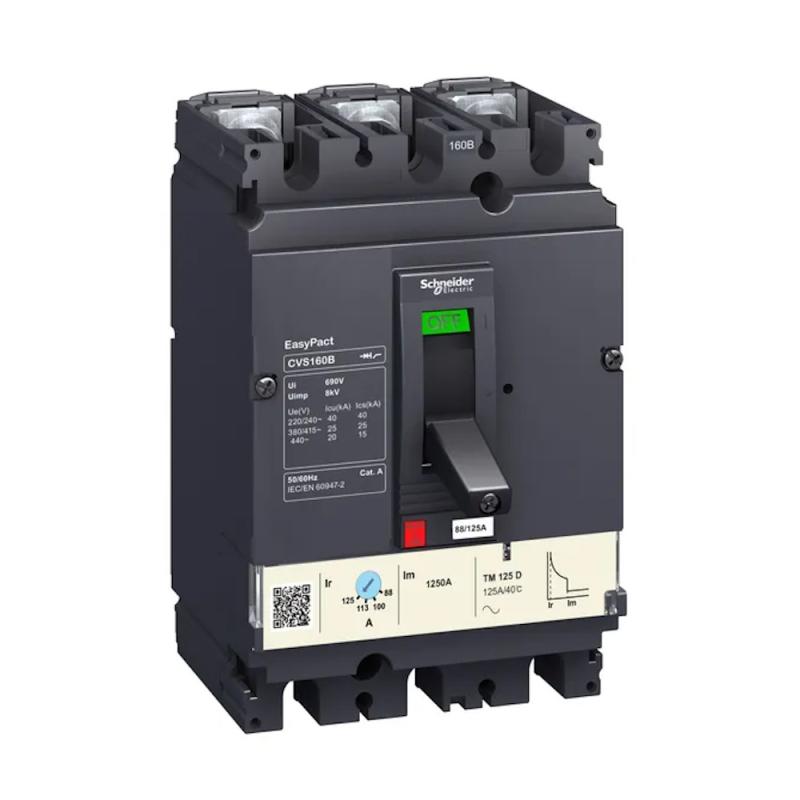 Strömbrytare Easy Pact CVS160B 3Poler 125A 415V IP40 Schneider Electric