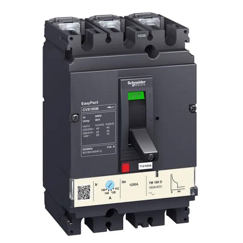 Strömbrytare EasyPact CVS160B 3Poler 160A 440V IP40 Schneider Electric