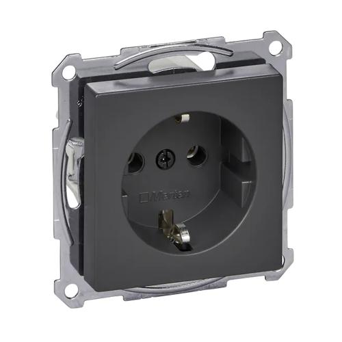 Schuko Merten System M Uttag Utlopp 2Poler+J 16A 250V IP20 Antracit Schneider Electric