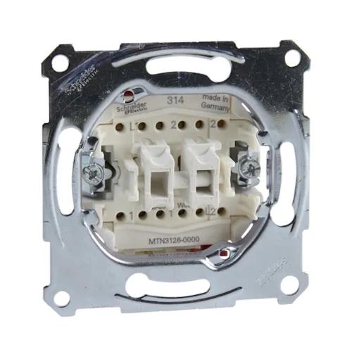 Merten Dobbelt To-Vejs Kontaktindsats 1Polet Flush-Mntd 250V IP20 Schneider Electric