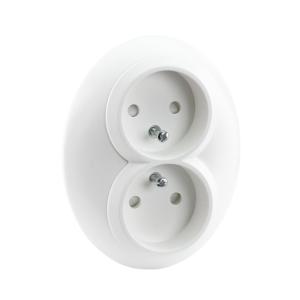 Renova Vägguttag 2-Vägs Ojordat Infälld 16A 250V IP21 Vit 5st Schneider Electric