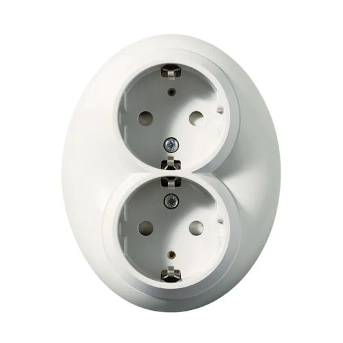 Renova Dubbeluttag 2Poler+J 16A 250V IP20 Vit Schneider Electric