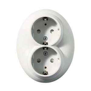 Renova Dubbeluttag 2Poler+J 16A 250V IP20 Vit Schneider Electric
