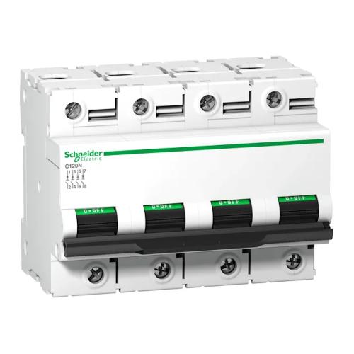 Miniatureafbryder Acti9 C120N 4Polet C-Kurve 63A 400V IP20 Schneider Electric
