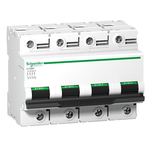 Miniatyrbryder Acti9 C120H 4Polet D-Kurve 100A 400V IP20 Schneider Electric
