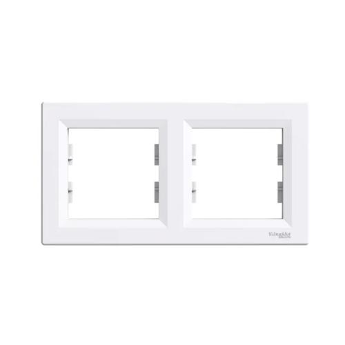 Asfora Ram Horisontell 2-Gäng IP20 Vit Schneider Electric