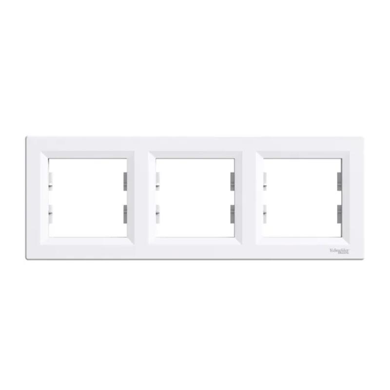 Asfora Ram Horisontell 3-Gäng IP20 Vit Schneider Electric