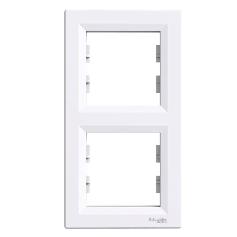 Asfora Vertikal Ram 2-Gäng IP20 Vit Schneider Electric