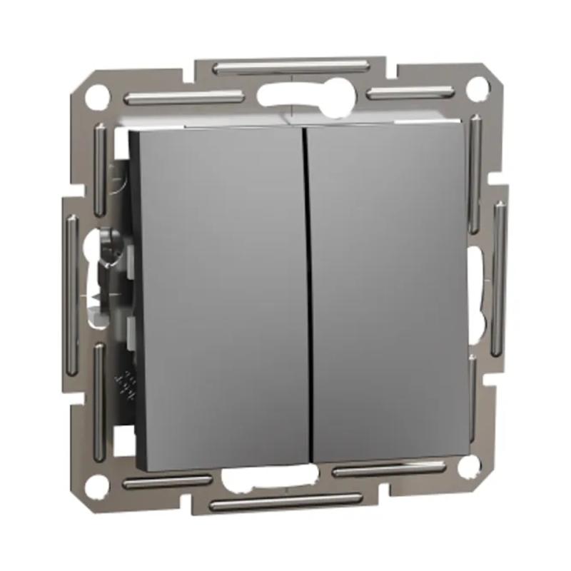 Asfora 1Pol 2 Kretsar Växla 2300W 10A 250V IP20 Antracit Schneider Electric