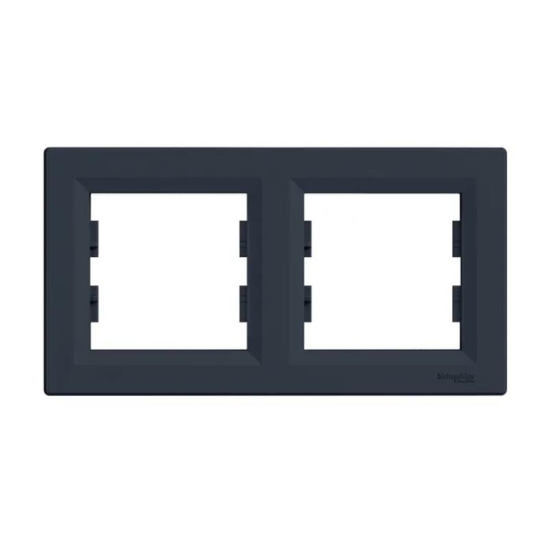Asfora Horisontell 2-Gängs Ram IP20 Antracit Schneider Electric