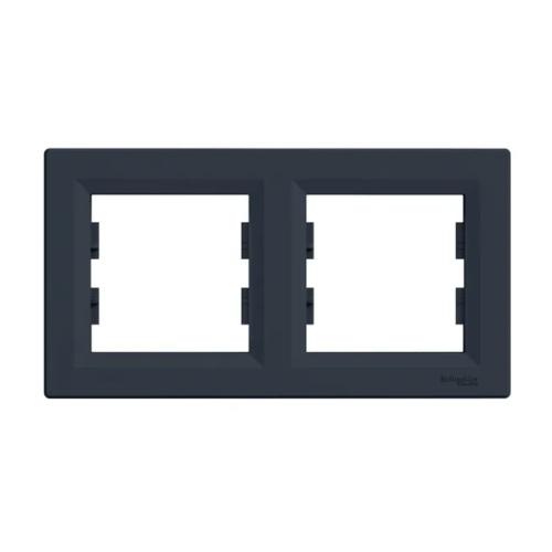 Asfora Horisontell 2-Gängs Ram IP20 Antracit Schneider Electric