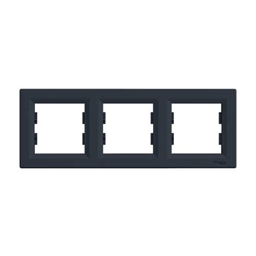 Asfora Horisontell 3-Gängs Ram IP20 Antracit Schneider Electric