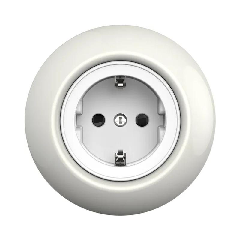 Renova Vägguttag 2Poler+Jord 1-Vägs 16A 250V IP20 Vit Schneider Electric