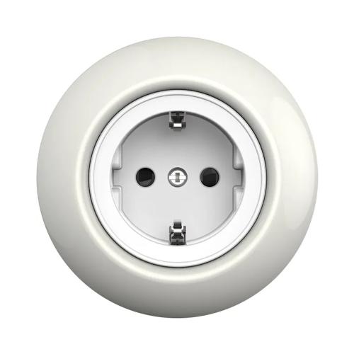 Enkelt Stikkontakt Renova 2P+J 16A 250V Hvid Schneider Electric