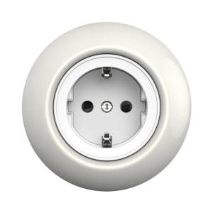 Enkelt Stikkontakt Renova 2P+J 16A 250V Hvid Schneider Electric