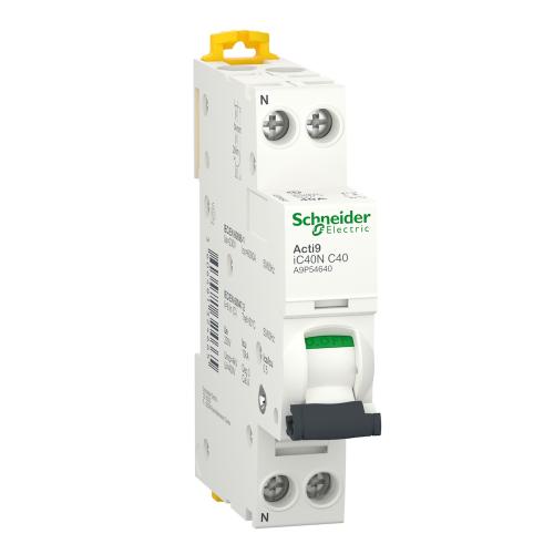 Miniatureafbryder Acti9 iC40N 1Polet+N C-Kurve 40A 230V IP20 Schneider Electric