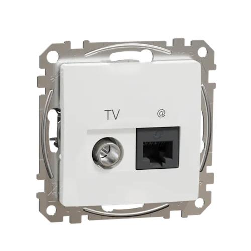 Sedna Design Och Element Data + TV Uttag RJ45 CAT6 UTP IP20 Vit Schneider Electric